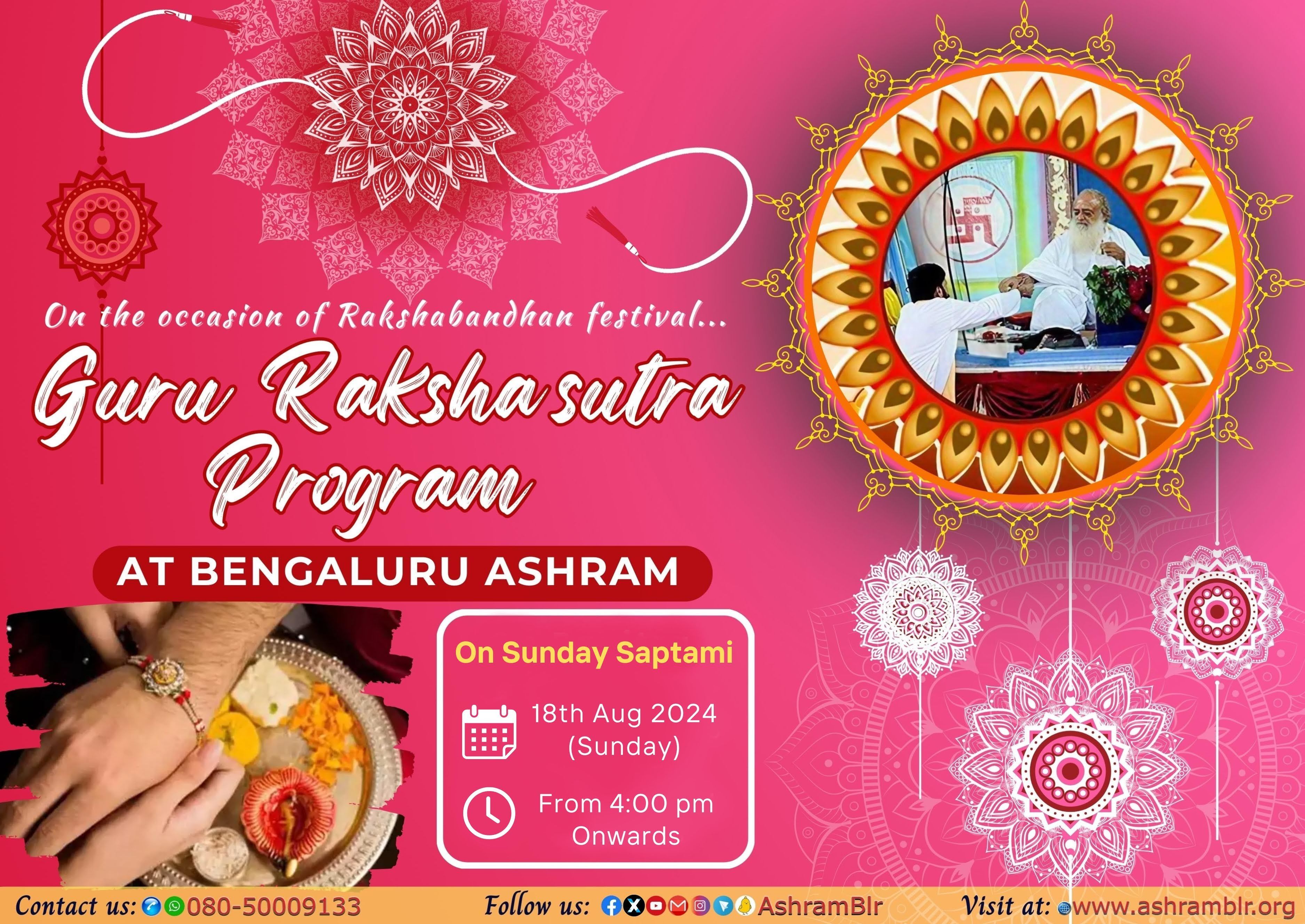 Ashram Bengaluru organized an event to tie thread of faith- Guru Rakshasutra- 2024.
